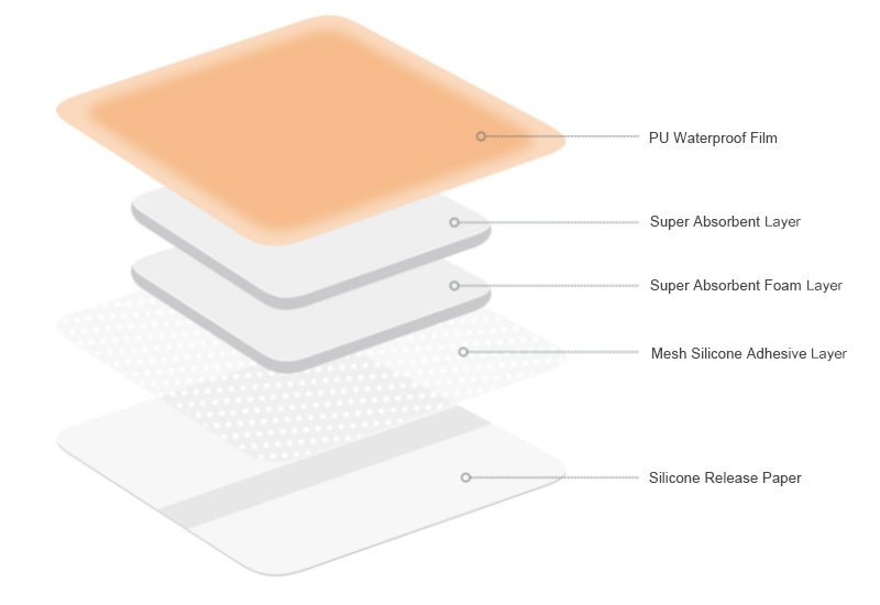 ضمادة رغوة السيليكون هي ضمادة للجروح تجمع بين امتصاص الرغوة والتصاق السيليكون اللطيف